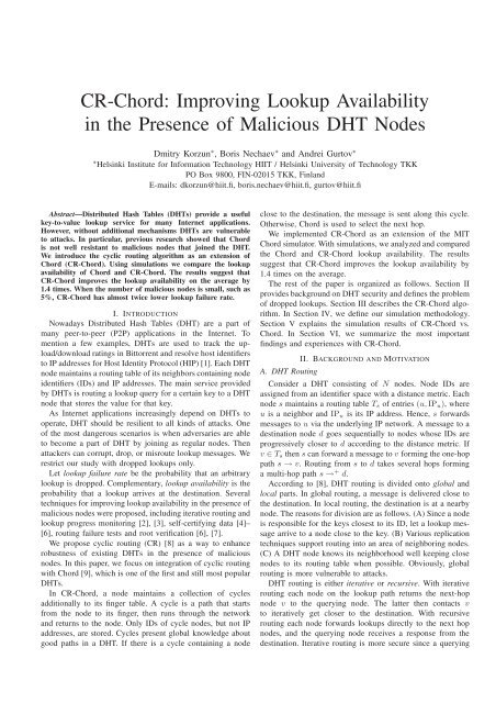 Improving Lookup Availability in the Presence of Malicious DHT Nodes