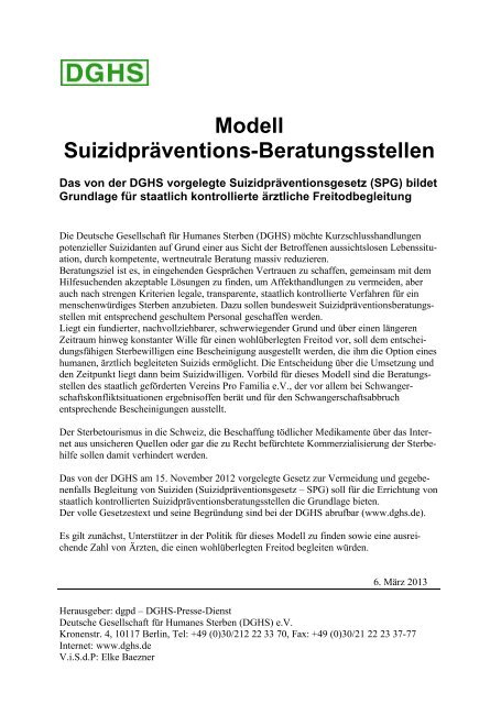 Pressemappe (PDF) - Deutsche Gesellschaft für Humanes Sterben
