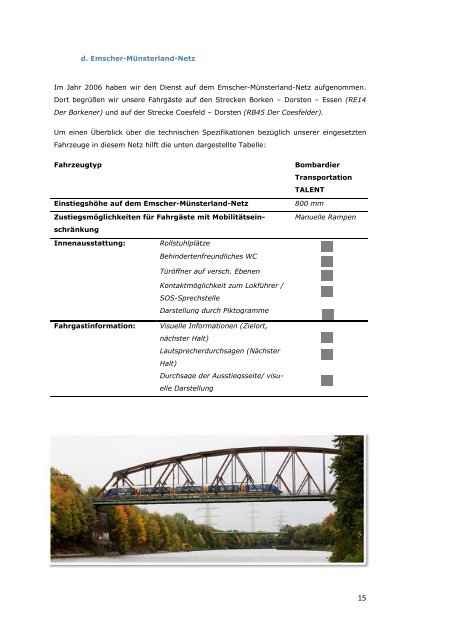 Programm zur Barrierefreiheit der NordWestBahn GmbH