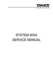 Tannoy Sytem 600A service manual (PDF format)