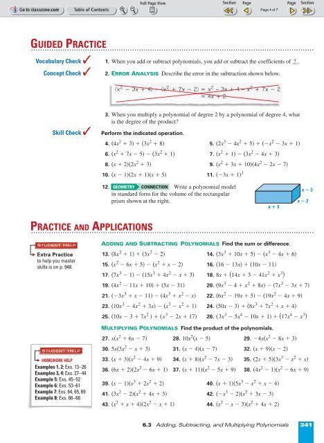 Alg. 2 Chapter 6.3 - Beau Chene High School Home Page