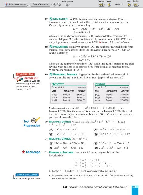 Alg. 2 Chapter 6.3 - Beau Chene High School Home Page