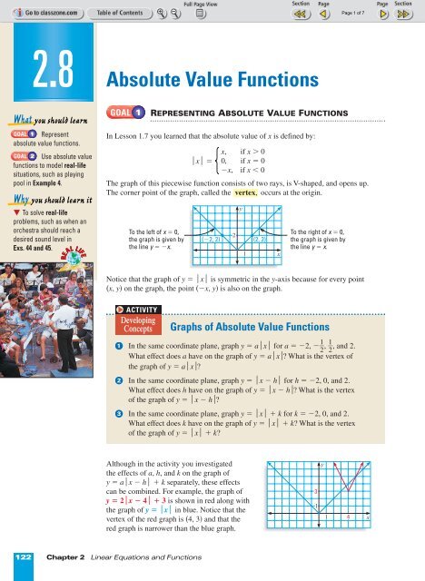 Alg. 2 Chapter 2.8 - Beau Chene High School Home Page