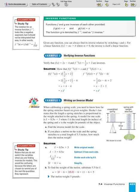 Inverse Functions - Beau Chene High School Home Page