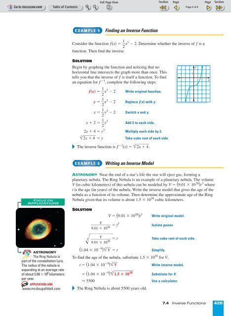 Inverse Functions - Beau Chene High School Home Page