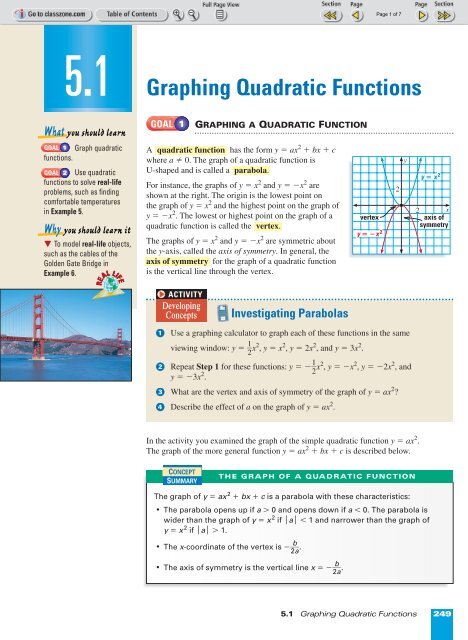 Alg. 2 Chapter 5.1 - Beau Chene High School Home Page