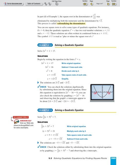 Square Roots - Beau Chene High School Home Page