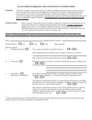 leave/absence request and attendance control form - Hilbert School ...