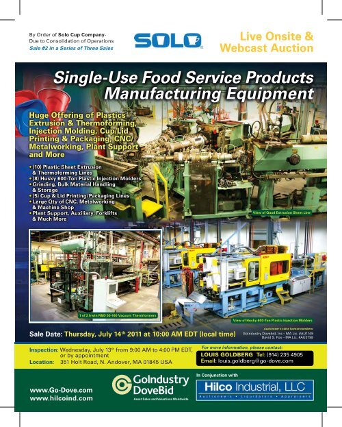 SingleUse Food Service Products Manufacturing Equipment