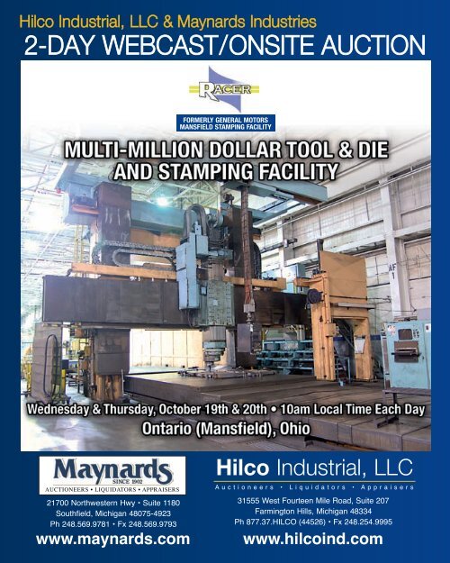 2-day WebCast/OnsIte auCtIOn - Hilco Industrial