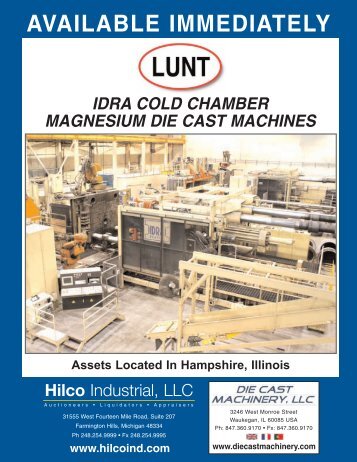 idra cold chamber magnesium die cast machines - Hilco Industrial