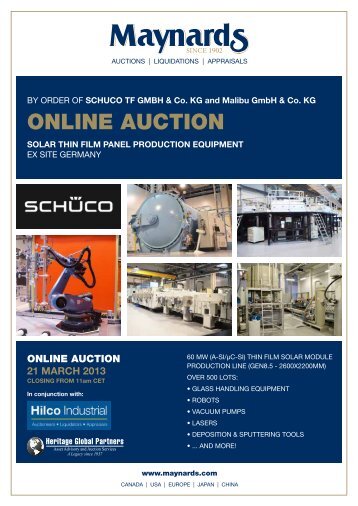 Auction Brochure - Liquidation Auction - Equipment Auctions| HGP ...