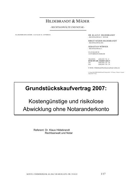 Rückabwicklung grundstückskaufvertrag muster