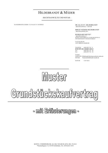 Rücktritt vom grundstückskaufvertrag muster