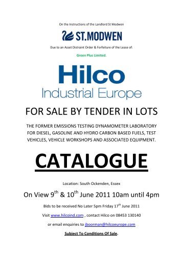 FOR SALE BY TENDER IN LOTS - Hilco Industrial