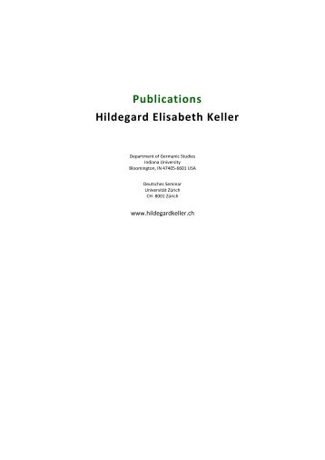 Hildegard Elisabeth Keller - hildegardkeller.ch