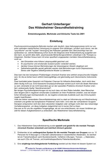 Das Hildesheimer Gesundheitstraining