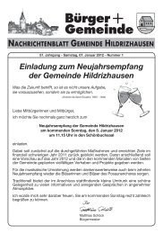 BÃ¼rger Gemeinde NACHRICHTENBLATT ... - Hildrizhausen