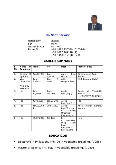 info........ - CSK Himachal Pradesh Agricultural University