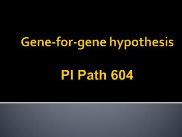 Lect. 2. Pl Path 604 Gene-for-gene hypothesis