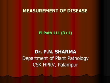 Pl Path 111- MEASUREMENT OF DISEASE