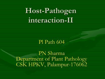 Lect. 5 Host Pathogen interaction-II