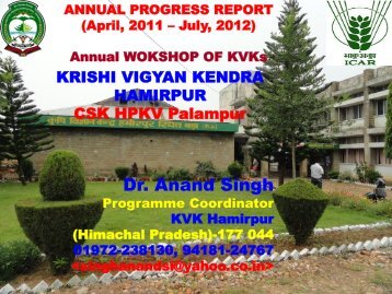 Annual workshop KVK Hamirpur Sep 2012 - CSK Himachal Pradesh ...