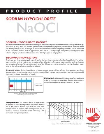 Sodium Hypochlorite Stability - Hill Brothers Chemical Co.