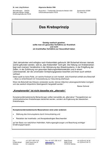 Das Krebsprinzip - Ever - Dr. med. Jürg Eichhorn