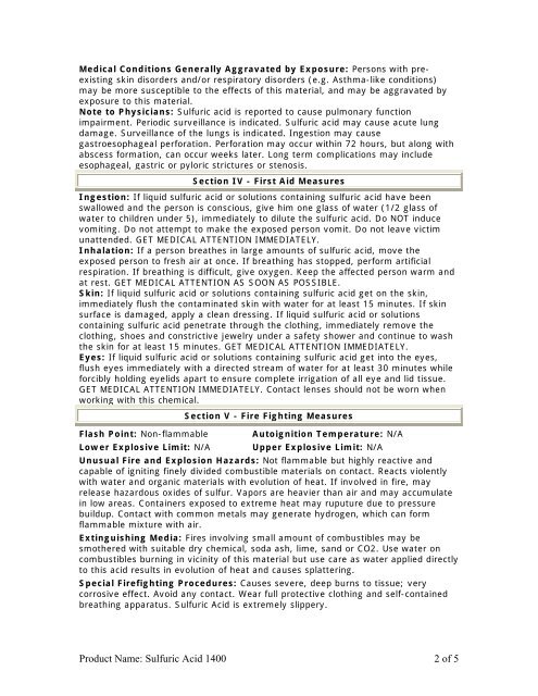 sulfuric acid 1400 1 of 5 - Hill Brothers Chemical Co.