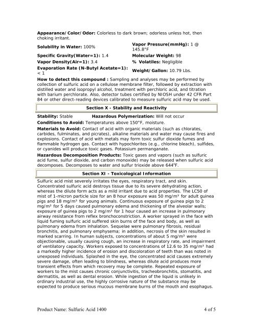 sulfuric acid 1400 1 of 5 - Hill Brothers Chemical Co.