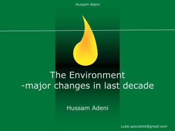 The Environment and major changes in last decade