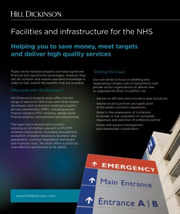 Facilities and infrastructure for the NHS - Hill Dickinson