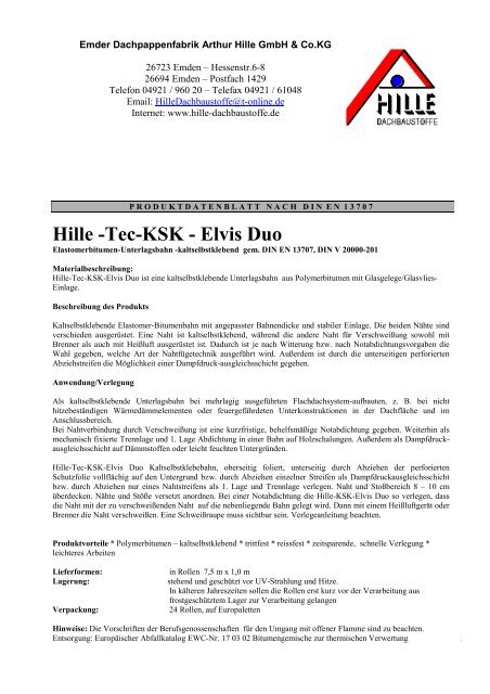 Hille -Tec-KSK - Elvis Duo - Emder Dachpappenfabrik
