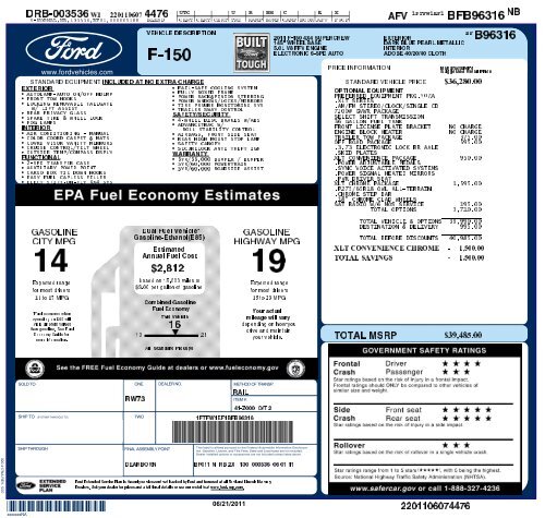 Ford Window Sticker >> Window Sticker Hiller Ford Inc Ford Window Sticker >> Window Sticker Hiller Ford Inc