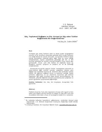 10 Selim Eren 1 Goc - Cumhuriyet Üniversitesi Bilimsel Yayınları
