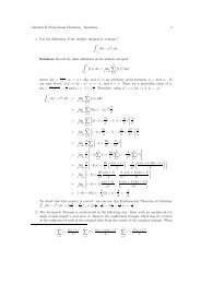 Calculus II Final Exam Problems - Solutions 1 1. Use the definition of ...