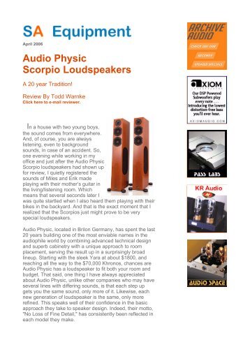Audio Physic Scorpio Loudspeakers