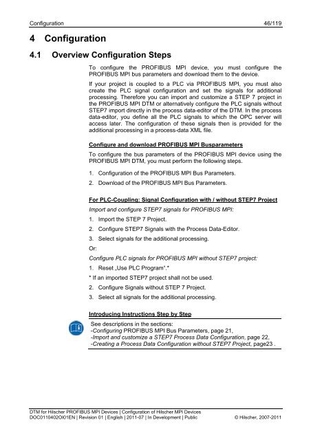 SYCON.net PROFIBUS MPI DTM (Operating Instruction Manual)