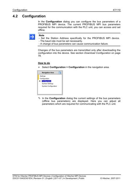 SYCON.net PROFIBUS MPI DTM (Operating Instruction Manual)