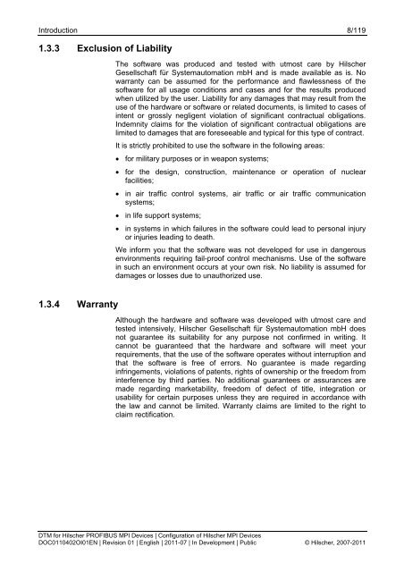 SYCON.net PROFIBUS MPI DTM (Operating Instruction Manual)