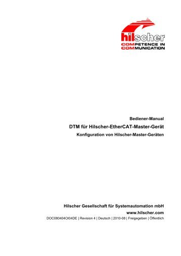 DTM fÃ¼r Hilscher-EtherCAT-Master-GerÃ¤t