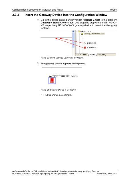 netGateway DTM for netTAP, netBRICK and netLINK - Hilscher