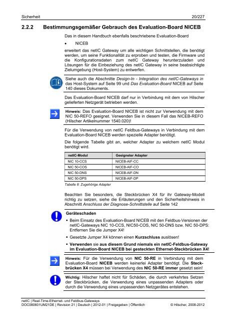 netIC Benutzerhandbuch und Design Guide - Hilscher