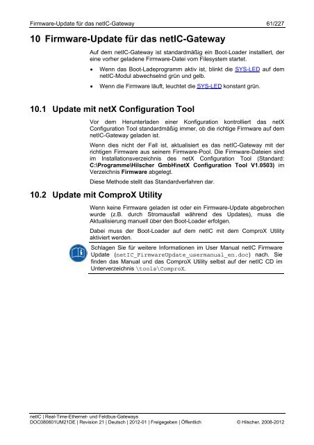 netIC Benutzerhandbuch und Design Guide - Hilscher