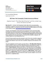 2013 New York Screenplay Contest - PRWeb