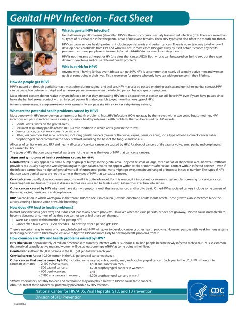 Hpv treatment cdc. Genital hpv infection cdc fact sheet - Genital hpv infection cdc fact sheet