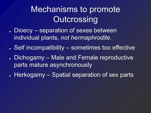 Reproductive strategies in Angiosperms