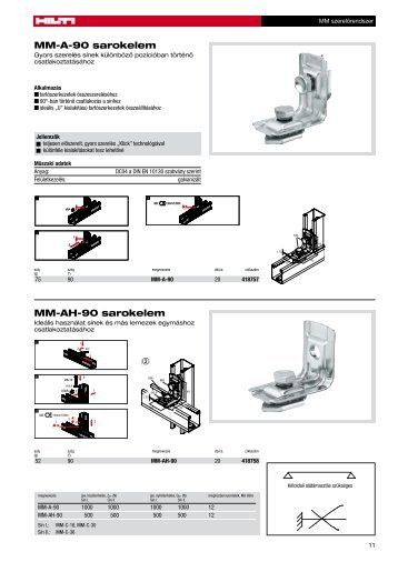 MM-A-90 sarokelem MM-AH-90 sarokelem - Hilti