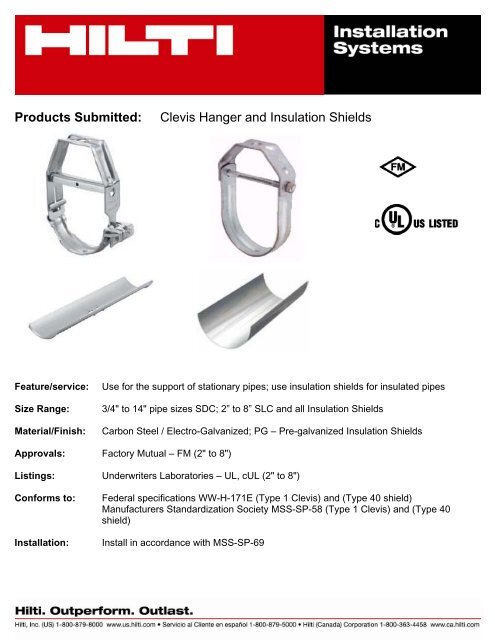 Clevis Hanger Size Chart